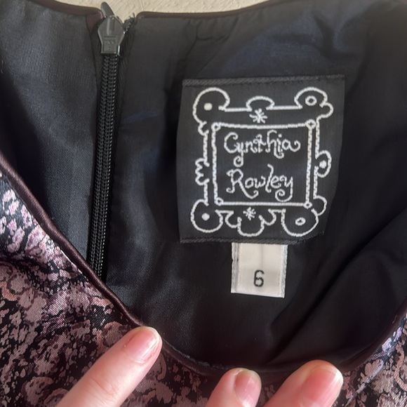 Cynthia Rowley 90s Purple Pattern Cocktail Dress - Picture 3 of 5